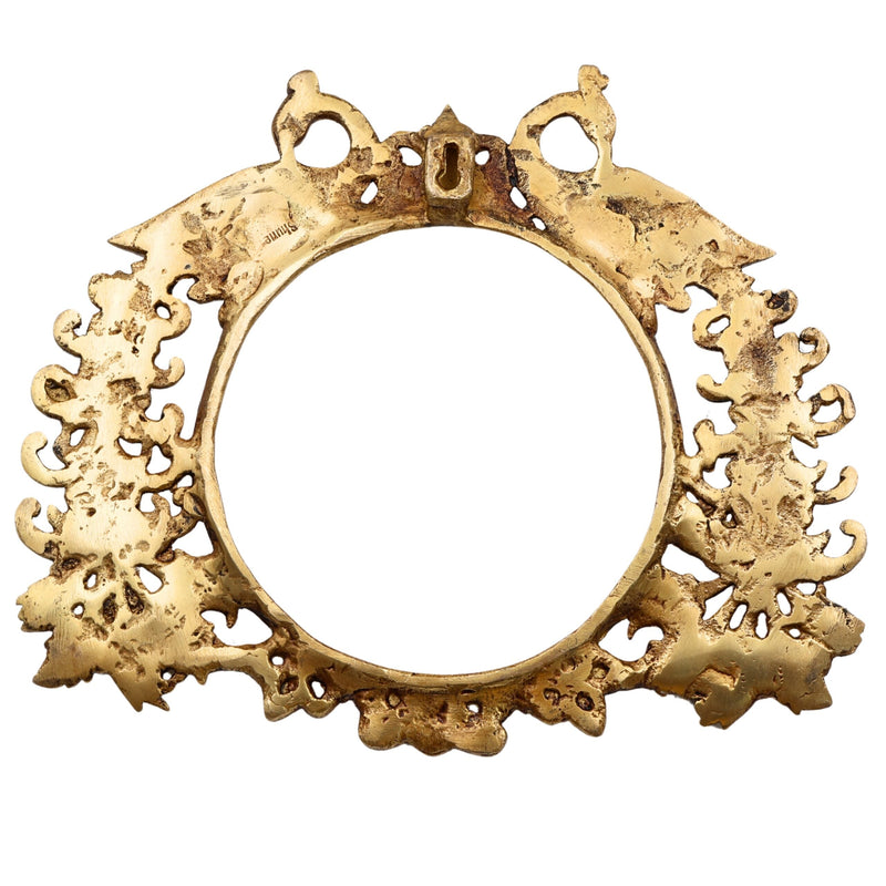 Bhunes Brass Prabhavali with Two Peacock | Traditional Arch Frame for God Idol | Prabhamandala Wall Hanging for Home Temple Decor | Prabhawali Backdrop for Deity | Mandir Pooja Prabhaval, Gold, 8.5 Inch, 1 Piece