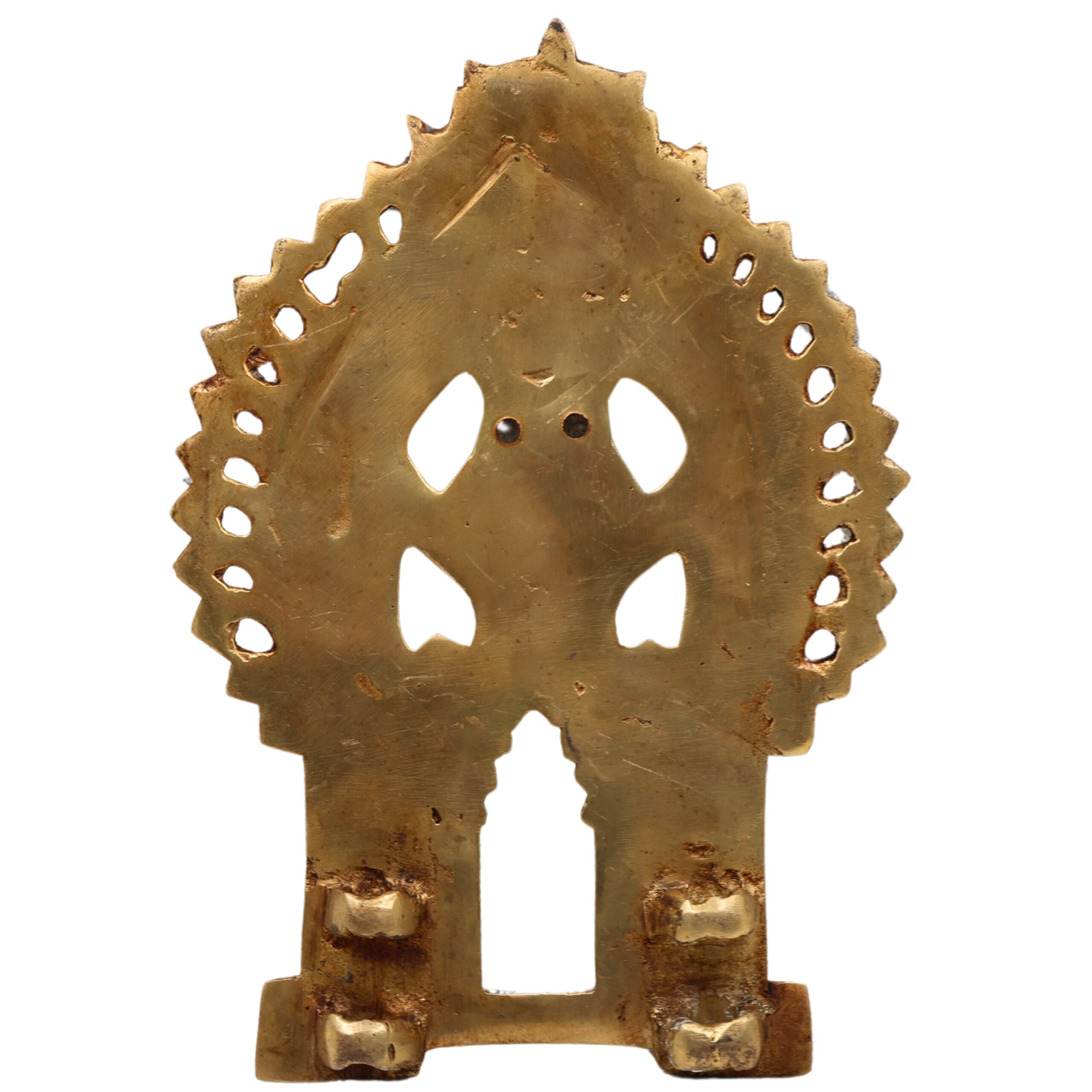 Bhunes Brass Prabhavali Arch Frame Wall Hanging – Prabhawali Prabhaval for Home Temple Decor | Traditional Kirtimukha Brass Backplate for God Idol, Gold, 9.5 Inch, 1 Piece