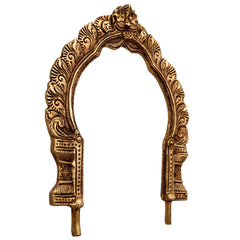 Bhunes Handmade Brass Prabhavali Frame for Home Temple, Pooja Room, Deity Idols - Antique Wall Hanging Arch for Spiritual & Indian Decor, Gold, 8 Inch, 1 Piece