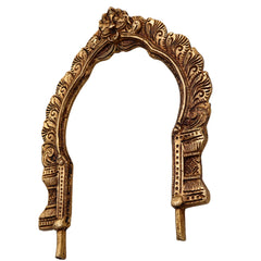 Bhunes Handmade Brass Prabhavali Frame for Home Temple, Pooja Room, Deity Idols - Antique Wall Hanging Arch for Spiritual & Indian Decor, Gold, 8 Inch, 1 Piece
