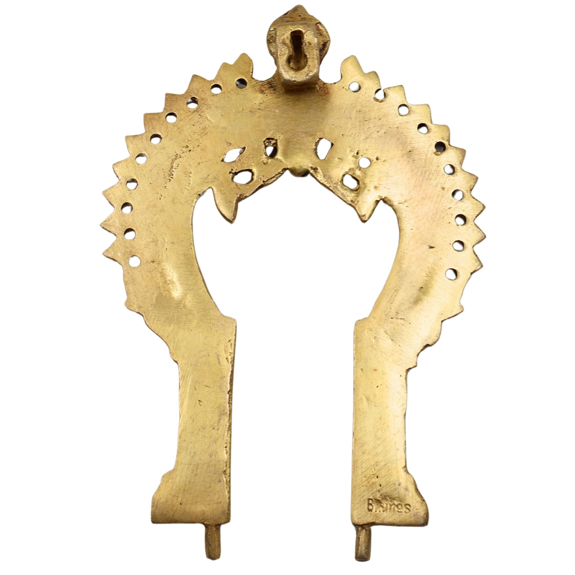 Brass Small Prabhavali Frame – Wall Hanging Decorative Arch for Home Temple | Traditional Prabhawali, Prabhaval, Kirtimukha Pooja Decor, Gold, 7.5 Inch, 1 Piece