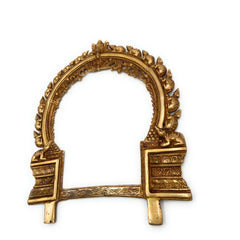Bhunes Hand-Carved Brass Prabhavali Arch Frame for Ganesha – Large Wall Hanging Prabhawali | Decorative Temple Backdrop for Pooja, Mandir & Home Decor, Gold, 17 Inch, 1 Piece