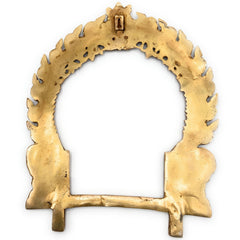 Bhunes Hand-Carved Brass Prabhavali Arch Frame for Ganesha – Large Wall Hanging Prabhawali | Decorative Temple Backdrop for Pooja, Mandir & Home Decor, Gold, 17 Inch, 1 Piece
