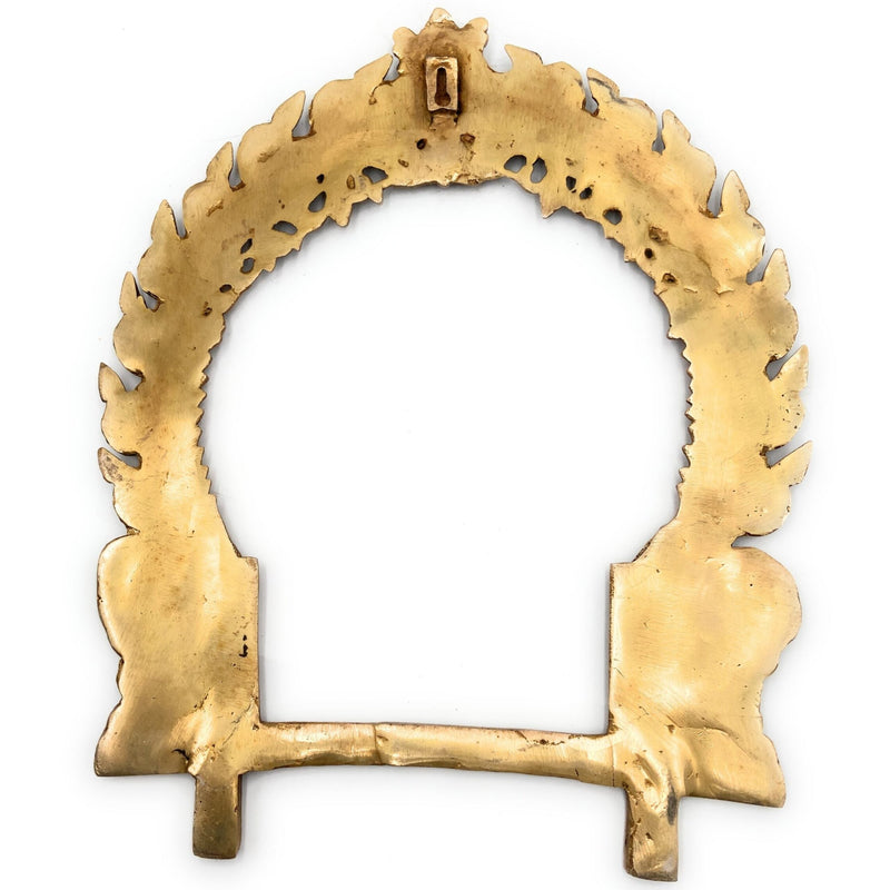 Bhunes Hand-Carved Brass Prabhavali Arch Frame for Ganesha – Large Wall Hanging Prabhawali | Decorative Temple Backdrop for Pooja, Mandir & Home Decor, Gold, 17 Inch, 1 Piece