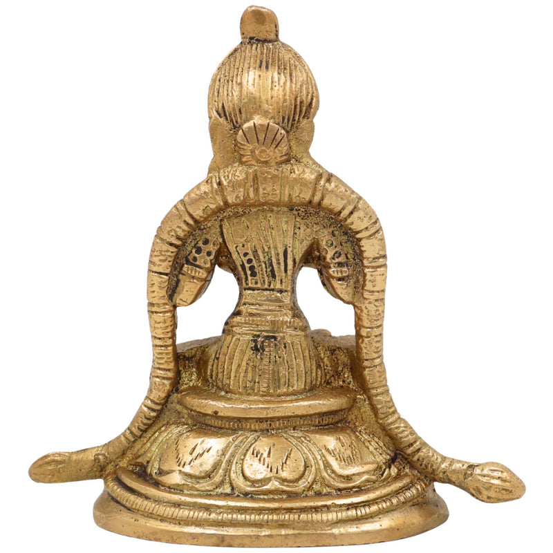 Handcrafted Brass Annapurna Devi Idol | Annapoorna Mata, Annada, Annapurneshwari Murti for Pooja, Temple & Home Decor, Gold, 4 Inch, 1 Piece