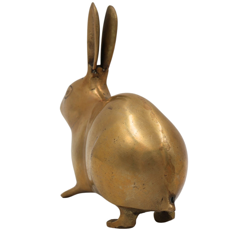 Brass Rabbit Idol | Antique Khargosh & Bunny Figurine | Peetal, Pittal Showpiece for Home Decor & Temple, Gold, 4.5 Inch, 1 Piece