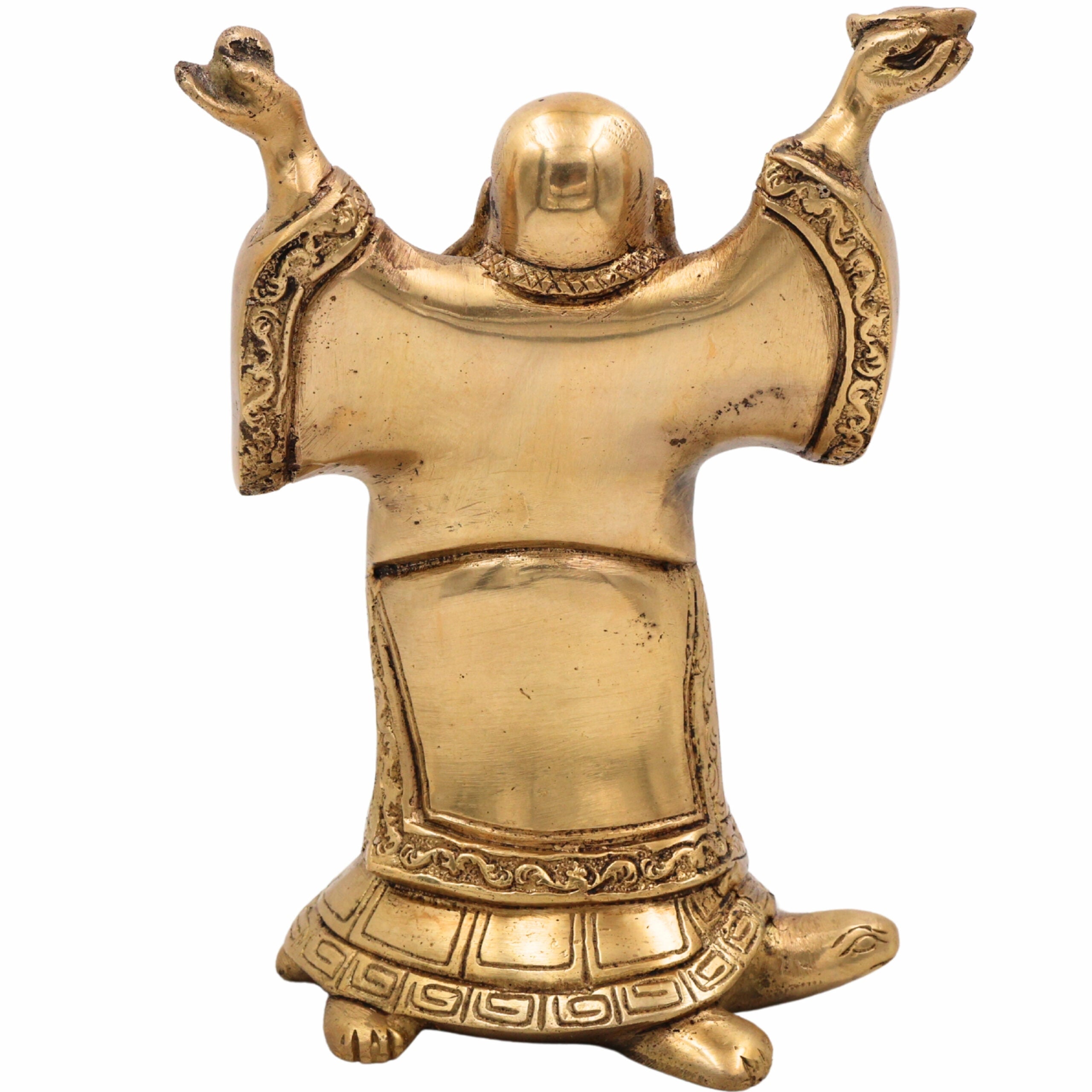 Brass Lord Kubera Idol for Wealth | Kuber Dhanapati Vigraha Murti | Kuvera Ashtadhatu Statue for Pooja, Home Temple & Vastu,Gold, 8.5 Inch, 1 Piece