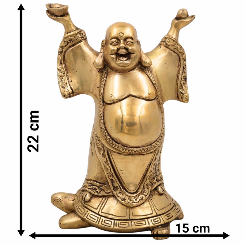 Brass Lord Kubera Idol for Wealth | Kuber Dhanapati Vigraha Murti | Kuvera Ashtadhatu Statue for Pooja, Home Temple & Vastu,Gold, 8.5 Inch, 1 Piece