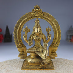 Brass Varahi Amman Idol | Varahi Devi Murti | Varahi Mata Statue | Varahi Ammavaru Vigraha | Varahi Bhagavathi Moorthi for Pooja, Temple & Home Decor, Gold, 12 Inch, 1 Piece