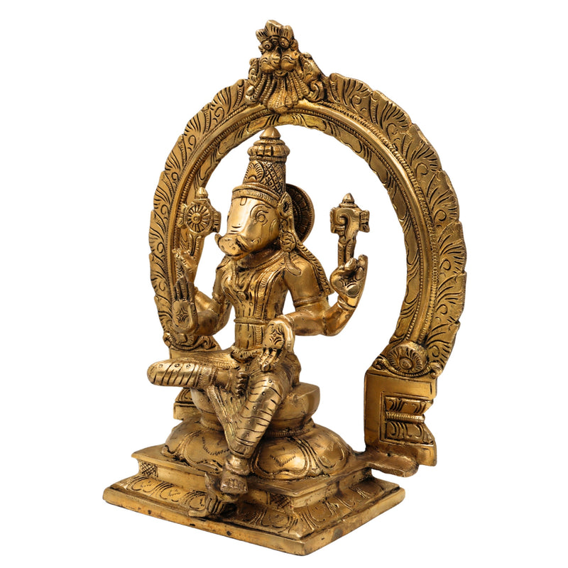 Brass Varahi Amman Idol | Varahi Devi Murti | Varahi Mata Statue | Varahi Ammavaru Vigraha | Varahi Bhagavathi Moorthi for Pooja, Temple & Home Decor, Gold, 12 Inch, 1 Piece