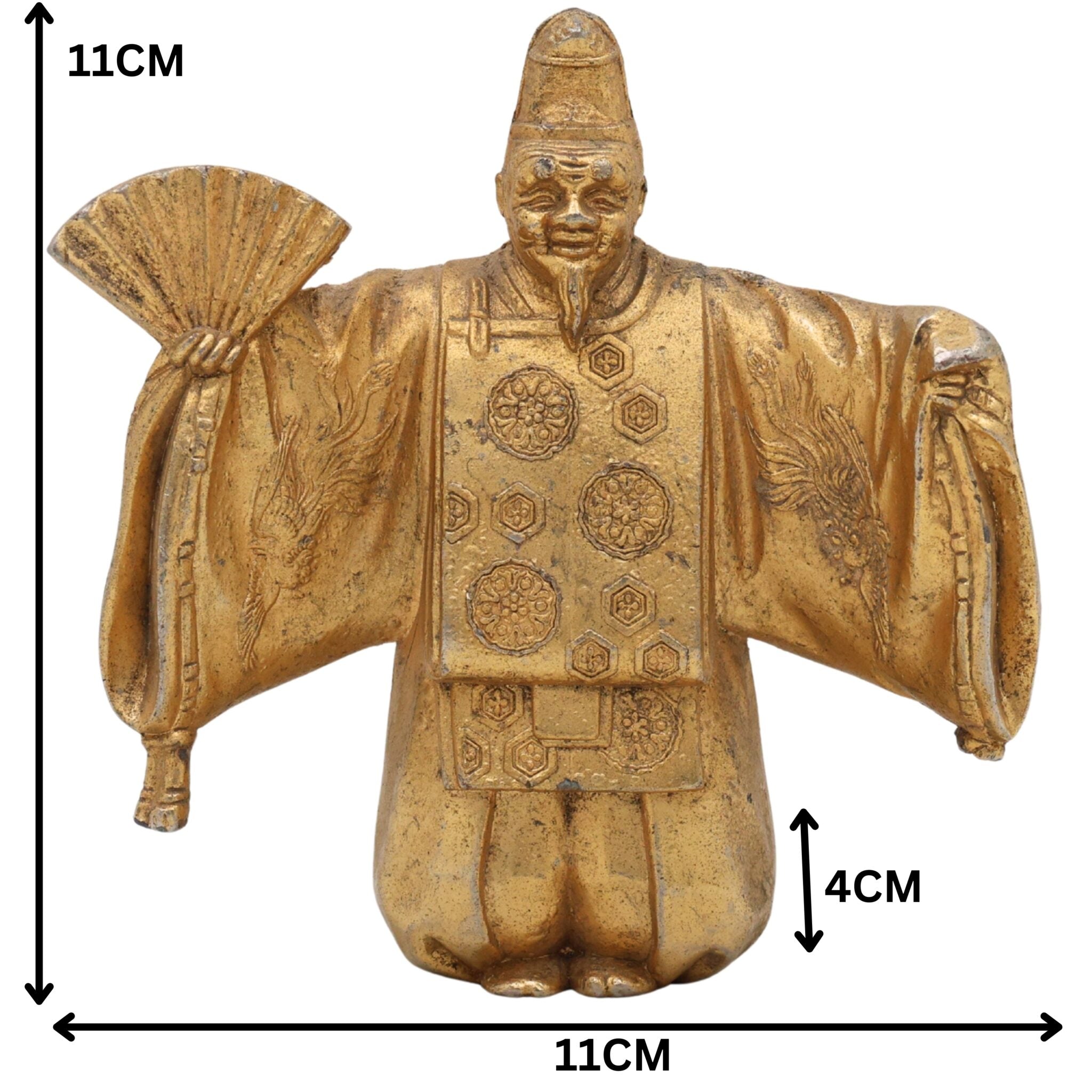 Brass Antique Buddhist Tibetian Decorative Showpeice, Gold, 4.5 Inch, 1 Piece