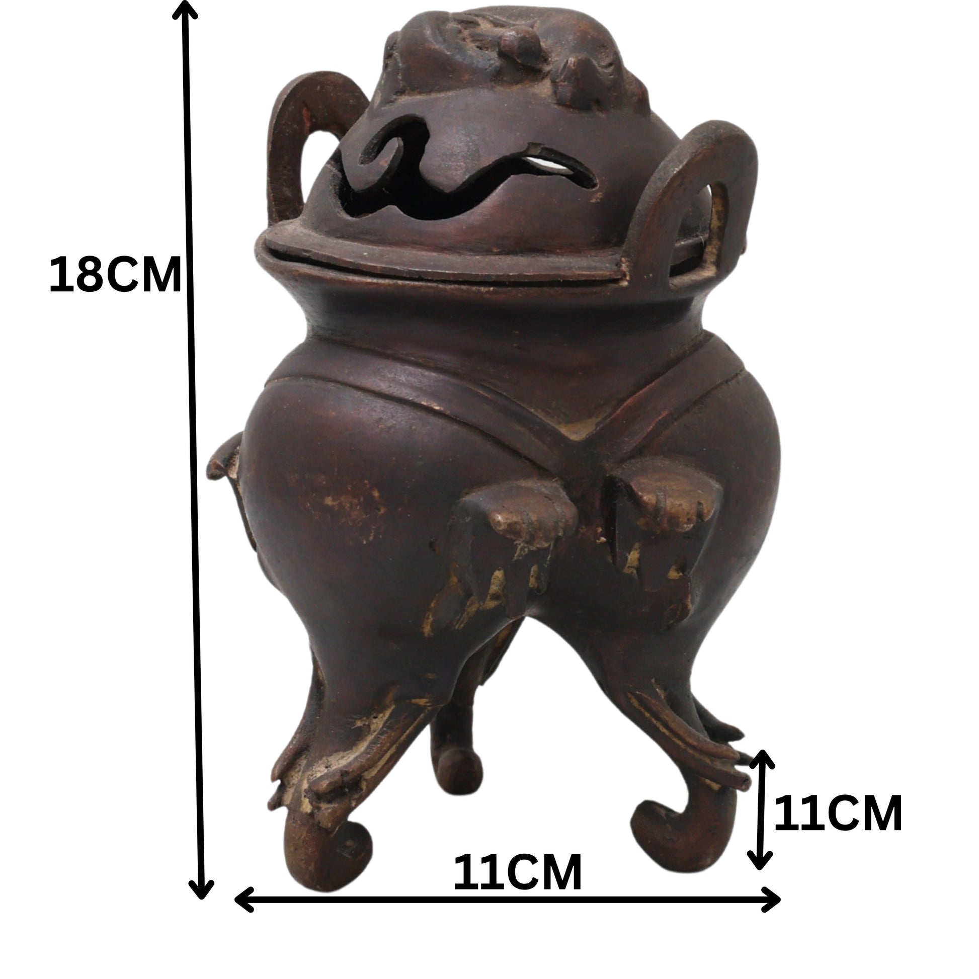 Brass Dhupa Dani Idol, Peetal Dhoop Burner, Handcrafted Temple Incense Holder, Traditional Agarbatti Stand for Pooja, Meditation & Home Mandir,Gold, 7 Inch, 1 Piece