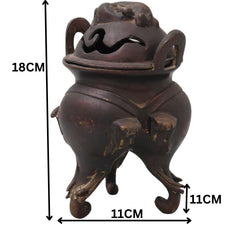 Brass Dhupa Dani Idol, Peetal Dhoop Burner, Handcrafted Temple Incense Holder, Traditional Agarbatti Stand for Pooja, Meditation & Home Mandir,Gold, 7 Inch, 1 Piece