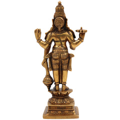 Brass Vishnu Idol | Narayana Murti | Venkateswara Balaji Statue | Govinda Padmanabha Murti | Narayana Pooja Idol | Home Decor & Spiritual Gift, Gold, 7 Inch, 1 Piece