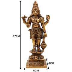 Brass Vishnu Idol | Narayana Murti | Venkateswara Balaji Statue | Govinda Padmanabha Murti | Narayana Pooja Idol | Home Decor & Spiritual Gift, Gold, 7 Inch, 1 Piece