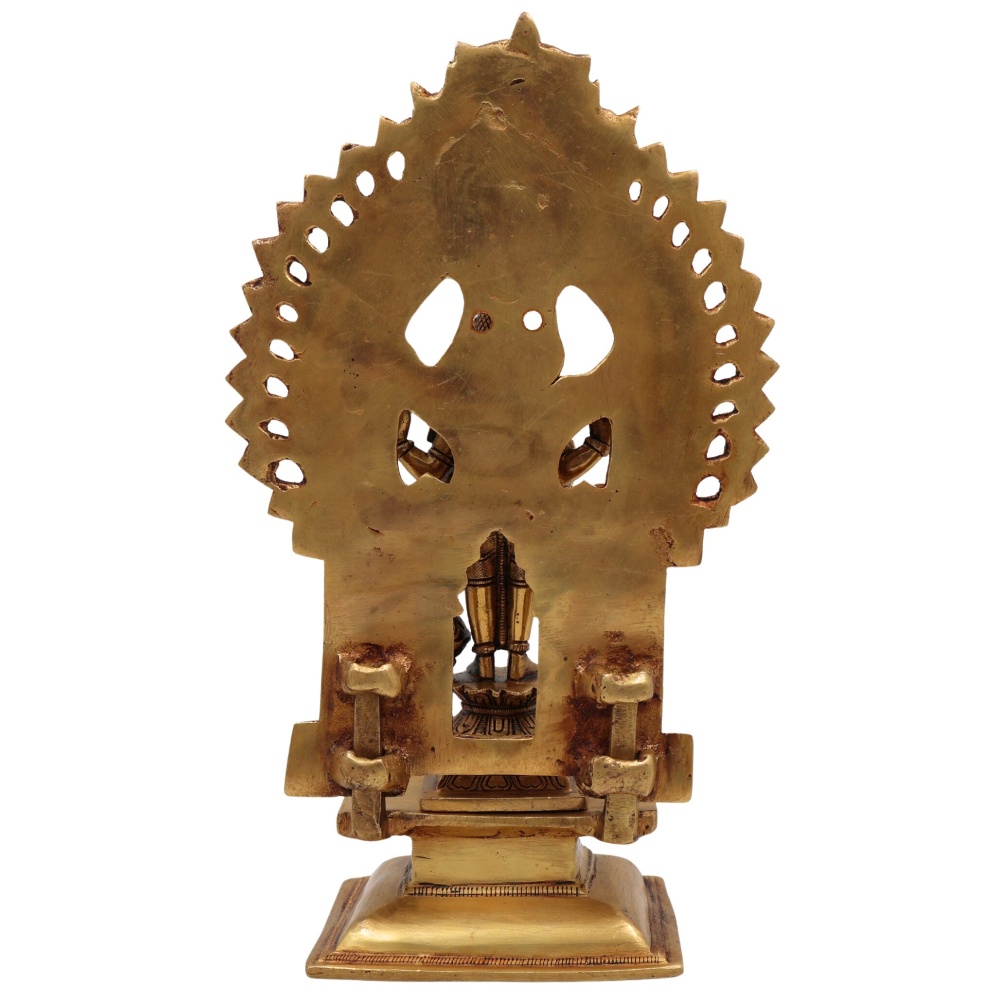 Brass Vishnu Idol with Prabhavali | Narayana Murti | Govinda Statue | Lakshminarayan Balaji Srinivasa Jagannath Ranganatha,Gold, 11.5 Inch, 1 Piece