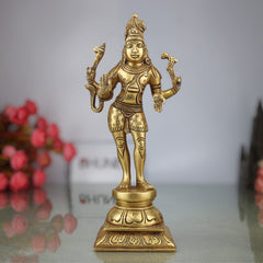 Brass Shiva Statues |Lord Shiv Idol, Shankar Idol, Shiva |Lord Shiva Idols|Shankar Murti For Gift| Shiva Brass Statue| Home Decor, Showpiece,Gold, 10 Inch, 1 Piece