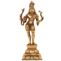 Brass Shiva Statues |Lord Shiv Idol, Shankar Idol, Shiva |Lord Shiva Idols|Shankar Murti For Gift| Shiva Brass Statue| Home Decor, Showpiece,Gold, 10 Inch, 1 Piece