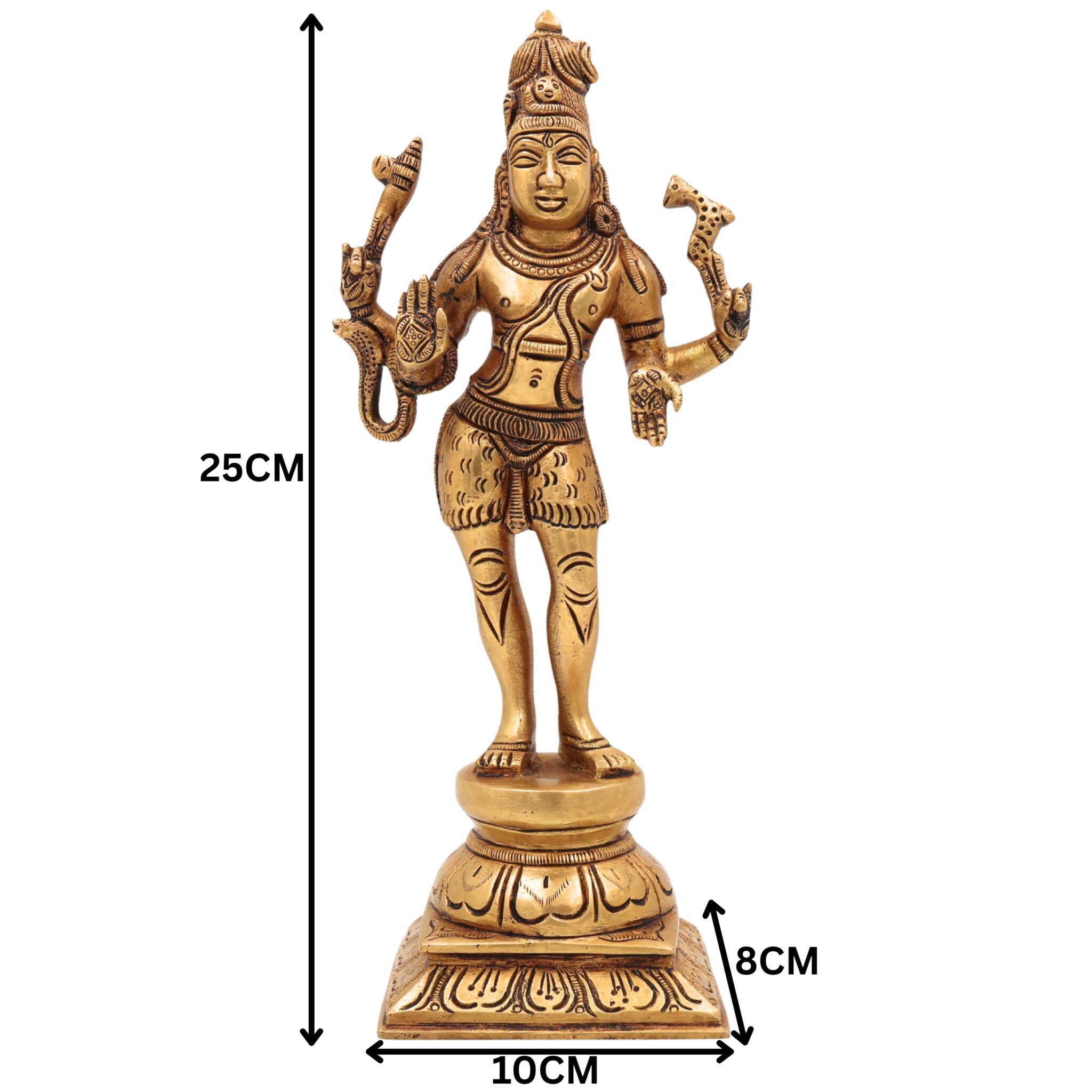 Brass Shiva Statues |Lord Shiv Idol, Shankar Idol, Shiva |Lord Shiva Idols|Shankar Murti For Gift| Shiva Brass Statue| Home Decor, Showpiece,Gold, 10 Inch, 1 Piece