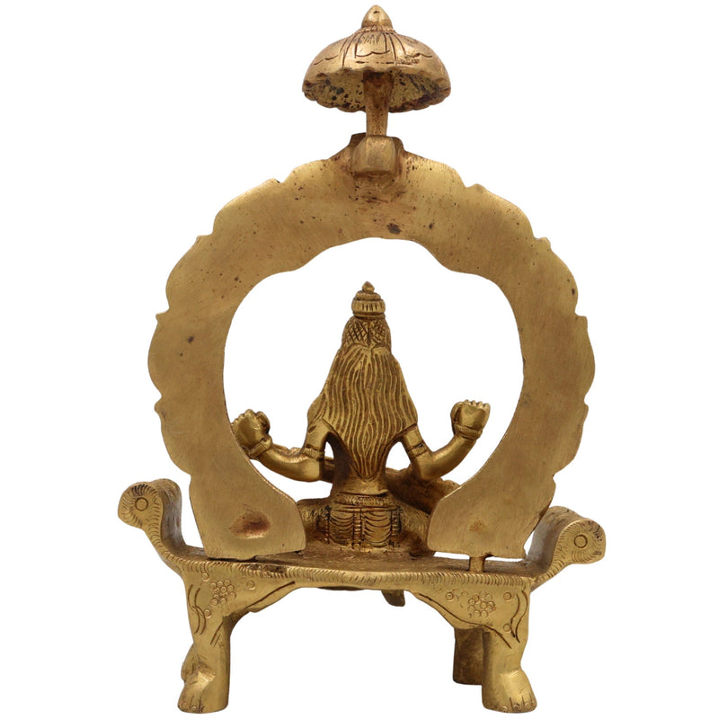 Brass Saraswati Idol Peetal Sharada Devi Statue Vani Vagdevi Murti for Pooja Room Home Temple Decor, Gold, 8 Inch, 1 Piece