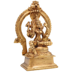 Brass Mariamman Idol Goddess Mariyamman Devi Statue Karumariamman Silai Amman Statues Mariyamma Idols Parvati Murti, Gold, 7 Inch, 1 Piece