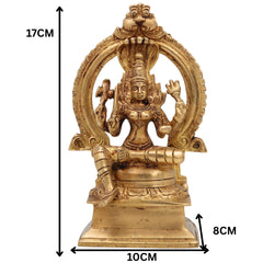 Brass Mariamman Idol Goddess Mariyamman Devi Statue Karumariamman Silai Amman Statues Mariyamma Idols Parvati Murti, Gold, 7 Inch, 1 Piece