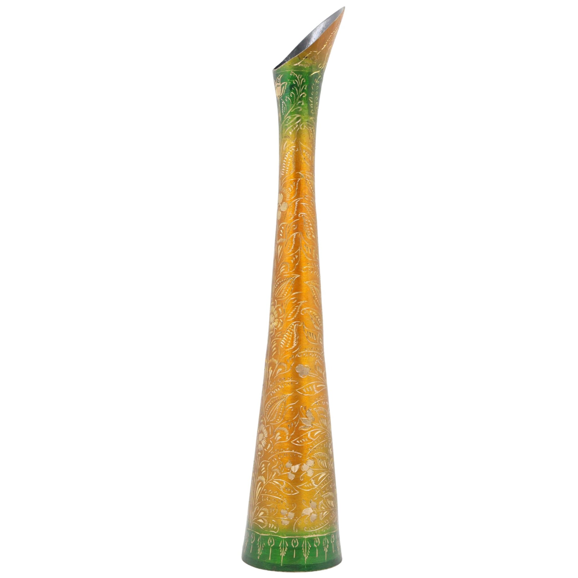 Brass Vases | Flower | Brass | Phooladaan | Vas | Vaz | Brass Vases For Home | Beautiful Vase | Brass Vase | Flower Vase, Gold, 16 Inch, 1 Piece
