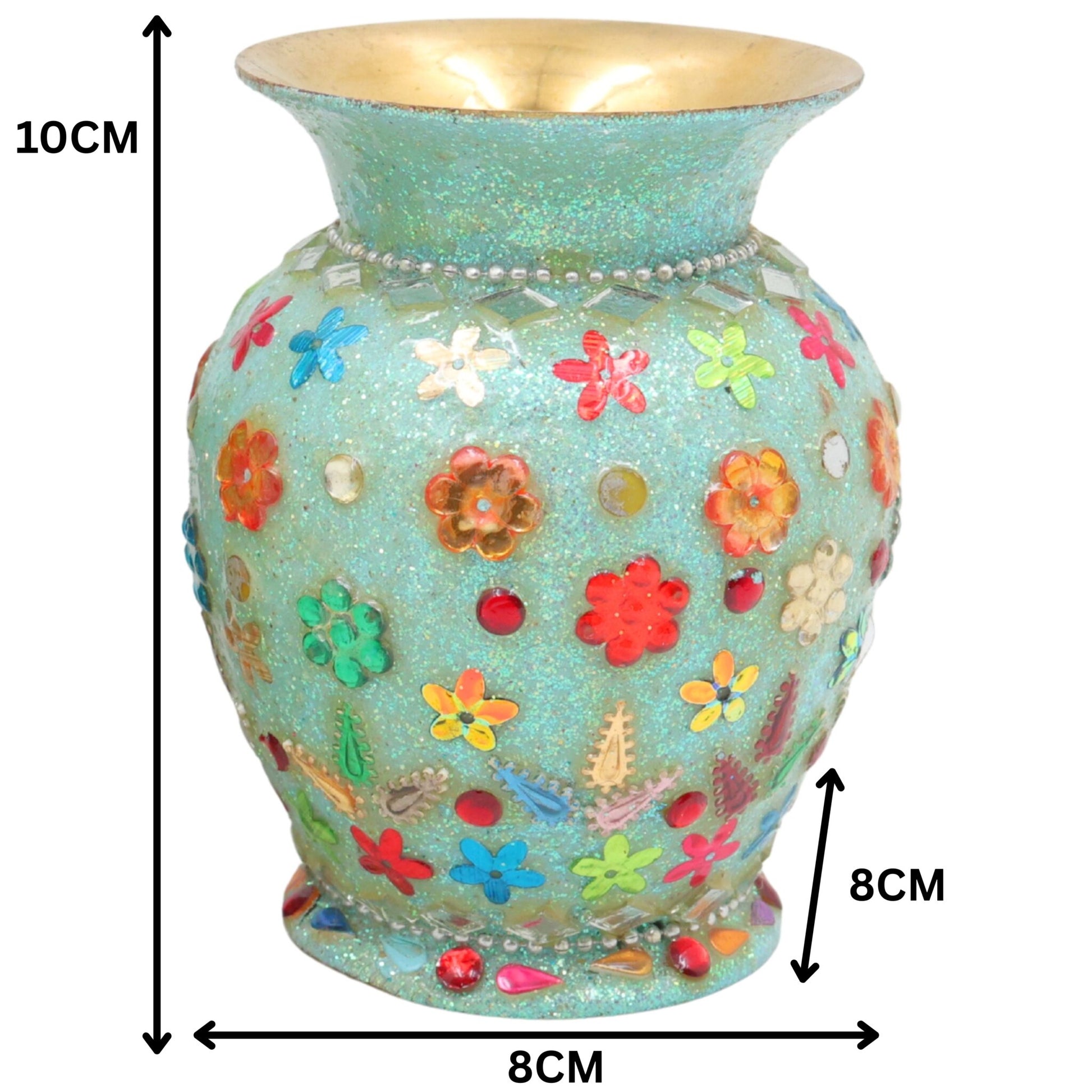 Brass Vases | Flower | Brass | Phooladaan | Vas | Vaz | Brass Vases For Home | Beautiful Vase | Brass Vase | Flower Vase - Set Of 2, Gold, 4 Inch, 1 Piece