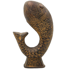 Handmade Brass Pen Holder, Peetal Pital Pittal Desk Organizer, Traditional Pitala Velli Hitale Pen Holder for Office & Home, Brown, 7 Inch, 1 Piece