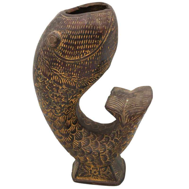 Handmade Brass Pen Holder, Peetal Pital Pittal Desk Organizer, Traditional Pitala Velli Hitale Pen Holder for Office & Home, Brown, 7 Inch, 1 Piece