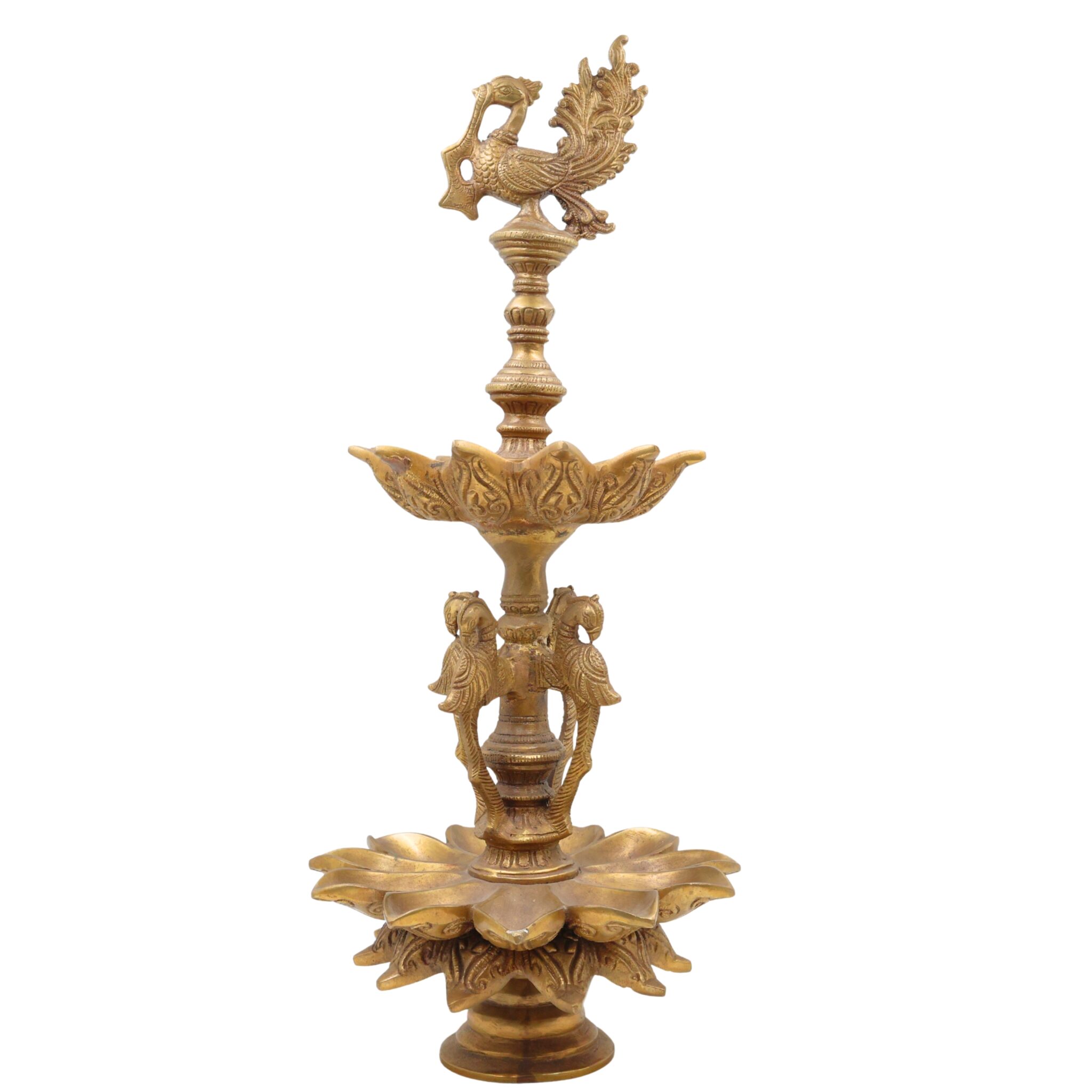 Brass Oil Lamp | Brass Table Lamp| Brass Lamp | Diya | Lamps | Deep | Deepam | Lamps | Lamp | Brass Lamps | Table Lamp, Gold, 19.5 Inch, 1 Piece
