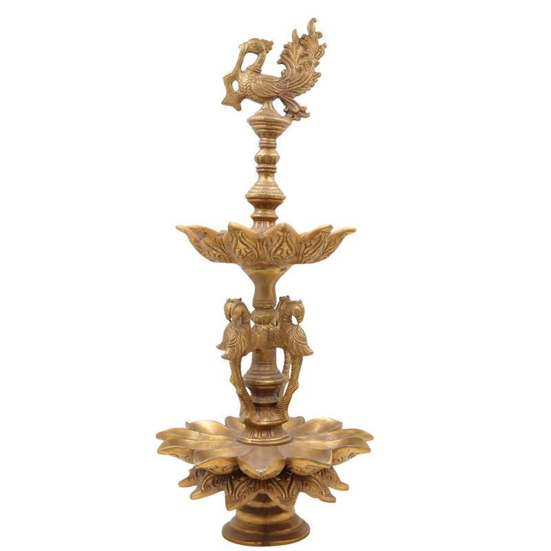 Brass Oil Lamp | Brass Table Lamp| Brass Lamp | Diya | Lamps | Deep | Deepam | Lamps | Lamp | Brass Lamps | Table Lamp, Gold, 19.5 Inch, 1 Piece
