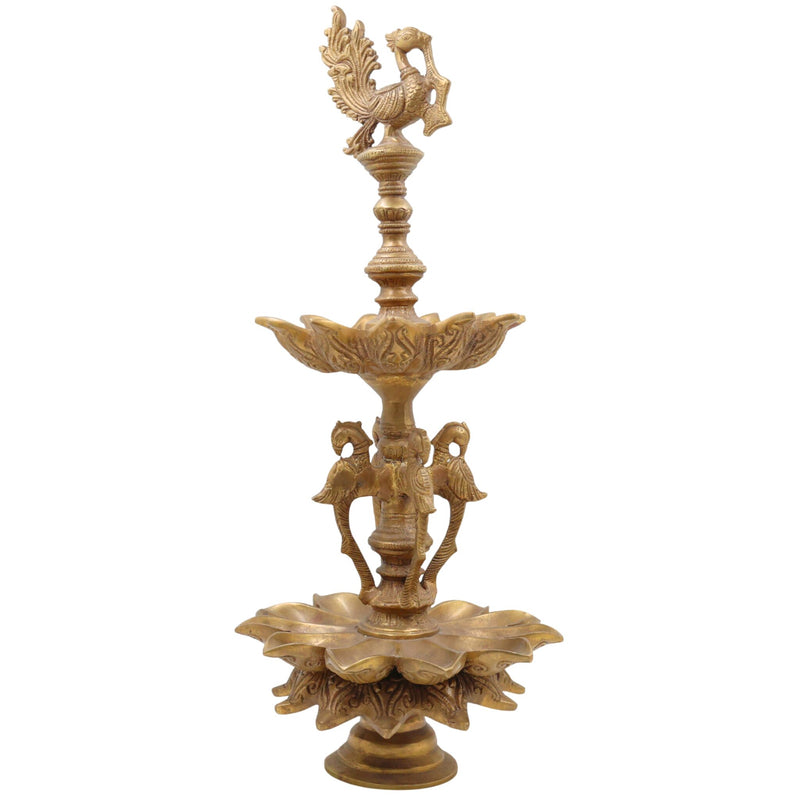 Brass Oil Lamp | Brass Table Lamp| Brass Lamp | Diya | Lamps | Deep | Deepam | Lamps | Lamp | Brass Lamps | Table Lamp, Gold, 19.5 Inch, 1 Piece