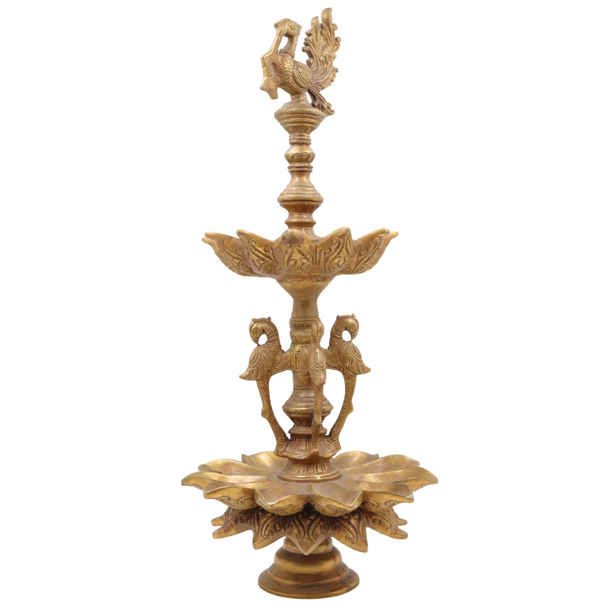 Brass Oil Lamp | Brass Table Lamp| Brass Lamp | Diya | Lamps | Deep | Deepam | Lamps | Lamp | Brass Lamps | Table Lamp, Gold, 19.5 Inch, 1 Piece