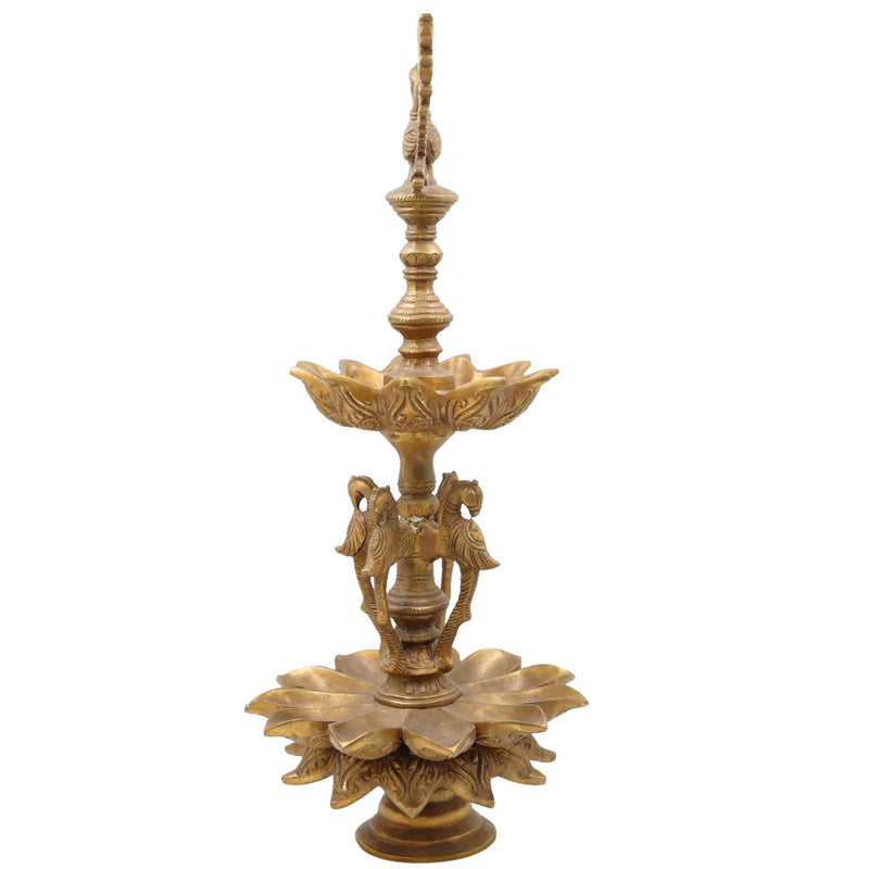 Brass Oil Lamp | Brass Table Lamp| Brass Lamp | Diya | Lamps | Deep | Deepam | Lamps | Lamp | Brass Lamps | Table Lamp, Gold, 19.5 Inch, 1 Piece