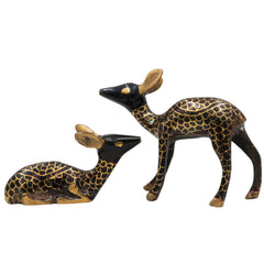 Brass Deer Idol Set of 2 – Peetal Mriga, Harin, Maan & Blackbuck Figurines | Decorative Brass Pittal Axis Deer Statue Showpiece for Home , Gold, 4.5 Inch, 1 Piece