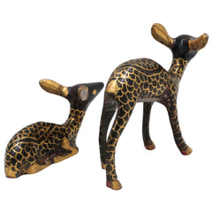 Brass Deer Idol Set of 2 – Peetal Mriga, Harin, Maan & Blackbuck Figurines | Decorative Brass Pittal Axis Deer Statue Showpiece for Home , Gold, 4.5 Inch, 1 Piece