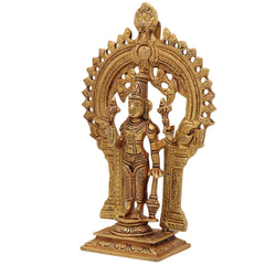 Brass Vishnu Idol | Narayana Murti Statue | Venkateswara Balaji Vigraha | Govinda Padmanabha Brass Sculpture | Pooja & Home Decor Idol, Gold, 7.5 Inch, 1 Piece