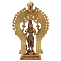 Brass Vishnu Idol | Narayana Murti Statue | Venkateswara Balaji Vigraha | Govinda Padmanabha Brass Sculpture | Pooja & Home Decor Idol, Gold, 7.5 Inch, 1 Piece