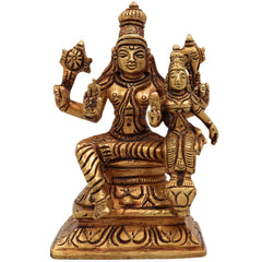 Brass Vishnu Lakshmi Idol, Lakshmi Narayan Murti, Lakshmi Narayana Vigraha, Pital Lakshmi Narayan Statue for Pooja, Home Decor & Gifts, Gold, 5 Inch, 1 Piece