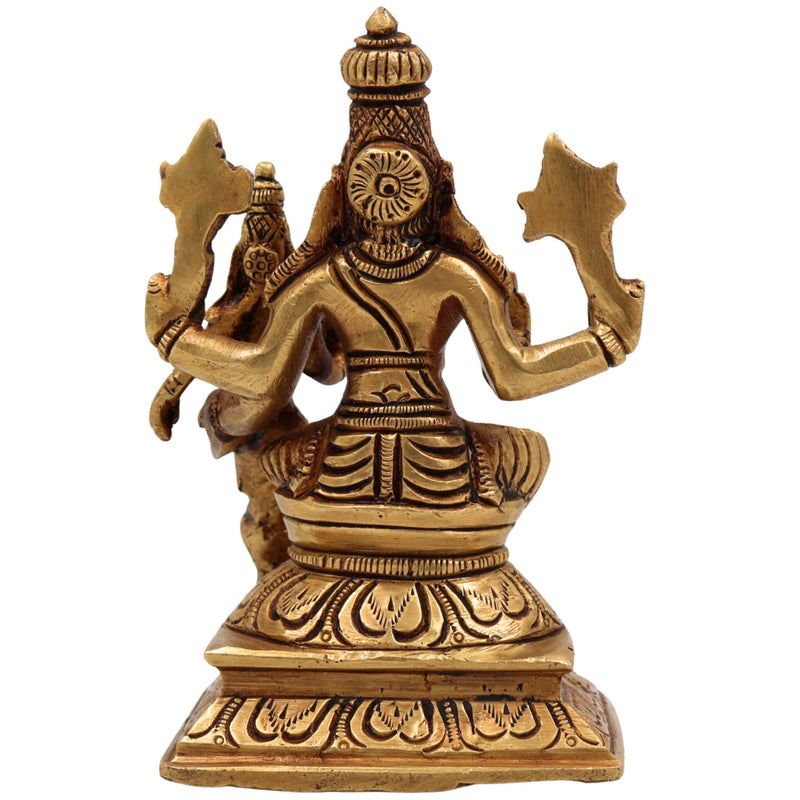 Brass Vishnu Lakshmi Idol, Lakshmi Narayan Murti, Lakshmi Narayana Vigraha, Pital Lakshmi Narayan Statue for Pooja, Home Decor & Gifts, Gold, 5 Inch, 1 Piece