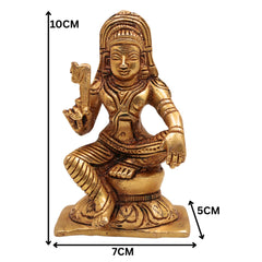 Brass Ayyanar Idol, Tamil Village Guardian Deity | Dharma Shasta | Aiyanar Silai | Kaaval Deivam | Shasta Murti Sculpture, Gold, 4 Inch, 1 Piece
