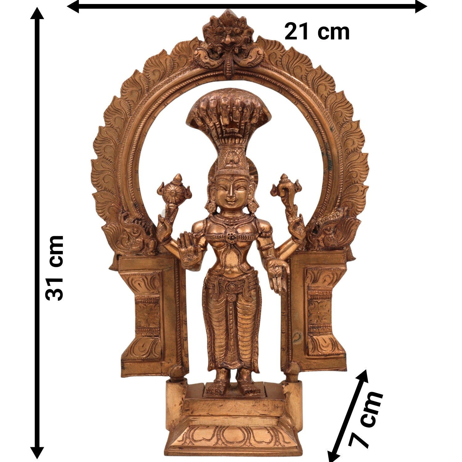 Bronze Handcrafted Annapurna Devi Idol | Panchaloha Annapurneshwari Murti for Home Temple Decor, Gold, 12.5 Inch, 1 Piece