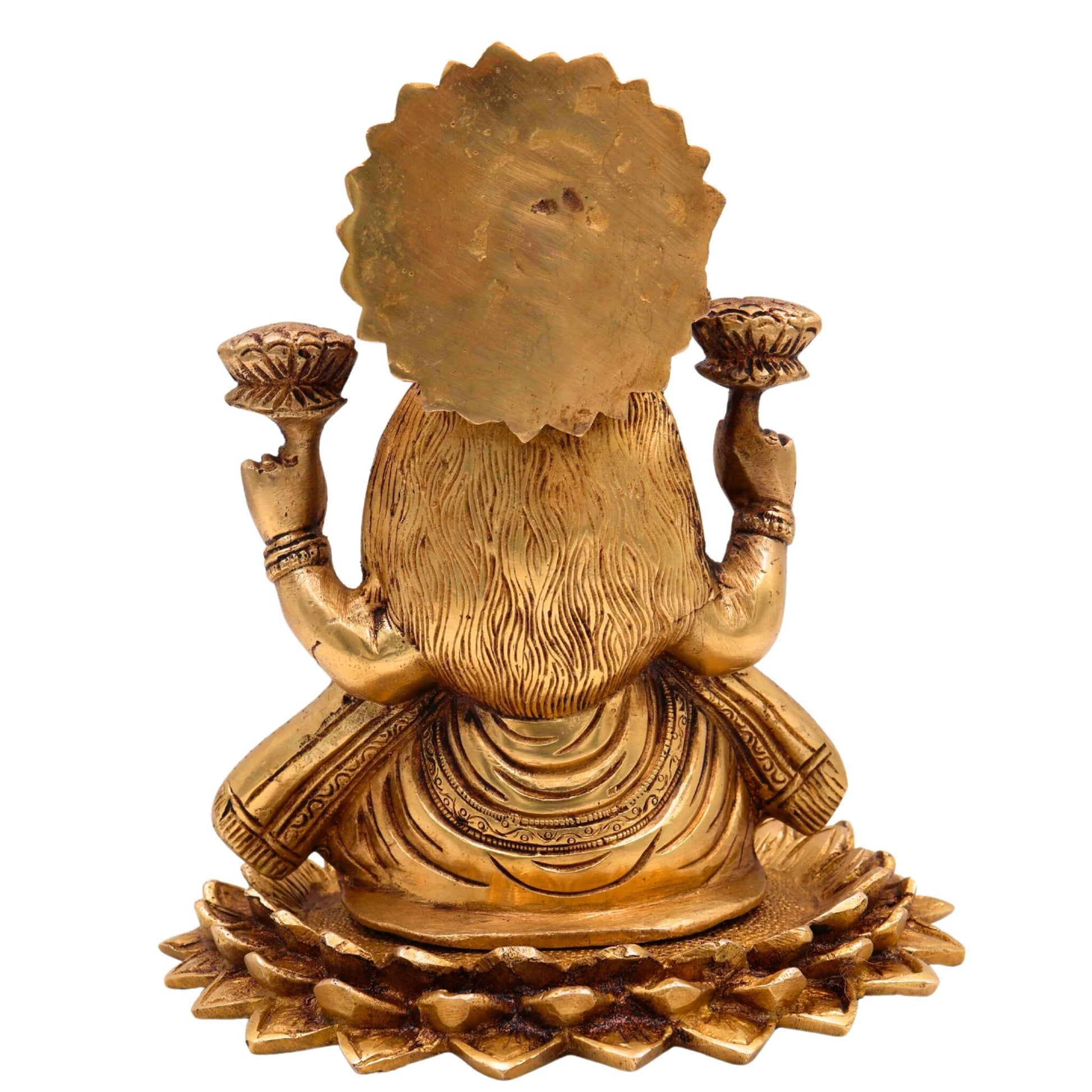 Brass Laxmi Idol | Lakshmi Murti | Maha Lakshmi Devi Statue | Brass Lakshmi Goddess Idol | Laxmi Murti for Pooja & Decor, Gold, 8.5 Inch, 1 Piece