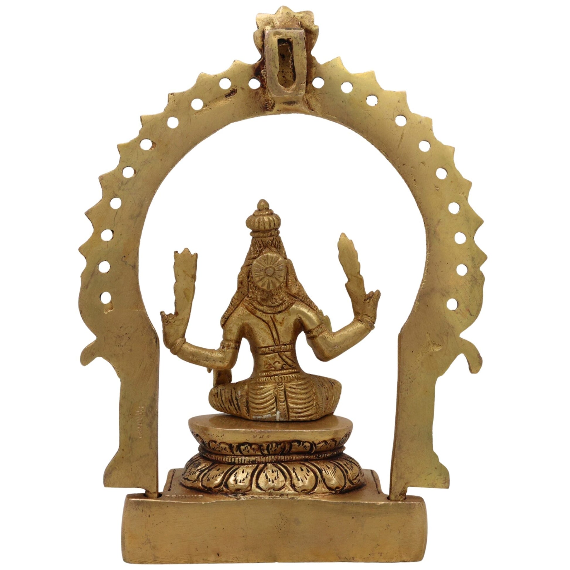 Brass Murugan Idol, Kartikeya Subramanya Skanda Statue, Pital Shanmuga Moorti for Pooja Room Home Decor Gift, Gold, 7.5 Inch, 1 Piece