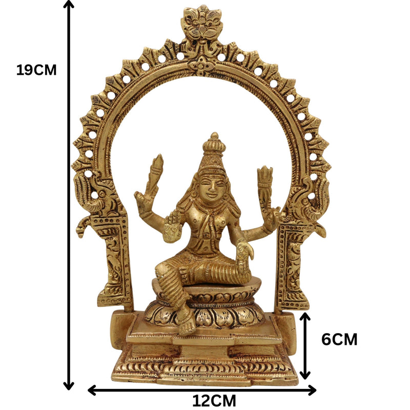 Brass Murugan Idol, Kartikeya Subramanya Skanda Statue, Pital Shanmuga Moorti for Pooja Room Home Decor Gift, Gold, 7.5 Inch, 1 Piece
