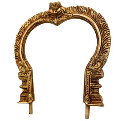 Bhunes Brass Prabhavali Frame Wall Hanging – Arch for Deity Backdrop, Prabhawali Prabhaval for Home Temple Decor | Traditional Pooja Brass Aura Frame, Gold, 7.5 Inch, 1 Piece