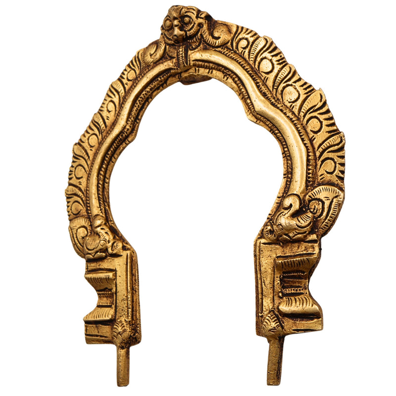 Bhunes Brass Small Prabhavali Frame Arch Wall Hanging for Temple & Home Decor – Prabhawal, Prabhawali for Deity Backdrop, Gold, 5.5 Inch, 1 Piece