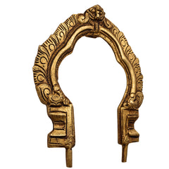 Bhunes Brass Small Prabhavali Frame Arch Wall Hanging for Temple & Home Decor – Prabhawal, Prabhawali for Deity Backdrop, Gold, 5.5 Inch, 1 Piece