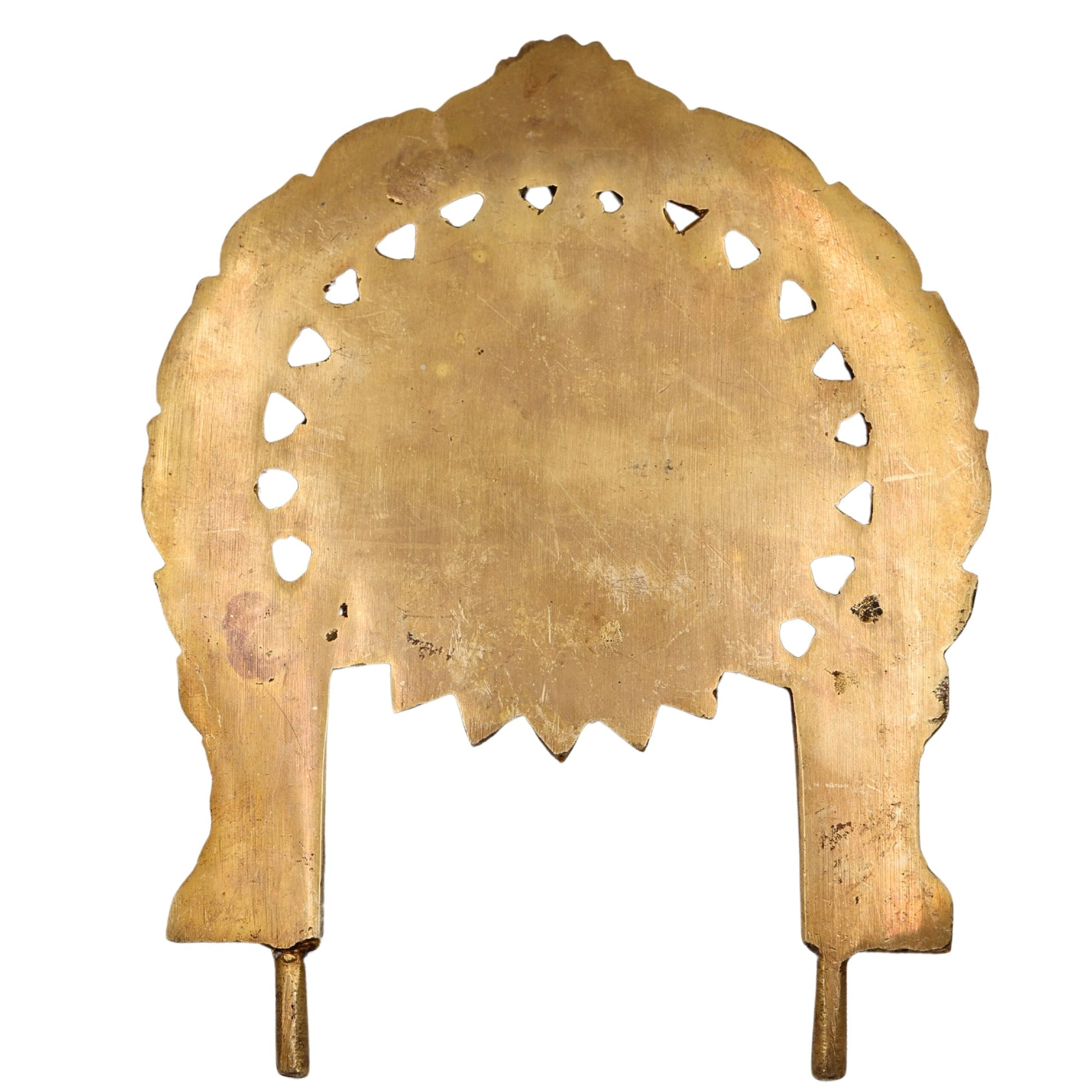 Bhunes Brass Prabhavali Arch Frame with Chakra – Wall Hanging Prabhawali for Deity | Traditional Temple Decor | Prabhaval for Home Mandir, Gold, 8.5 Inch, 1 Piece